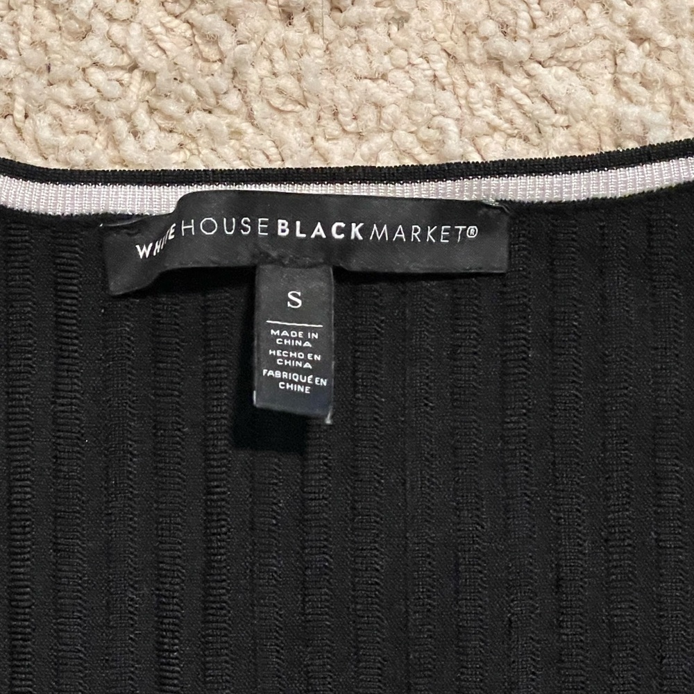 White House Black Market Black Ribbed Top
